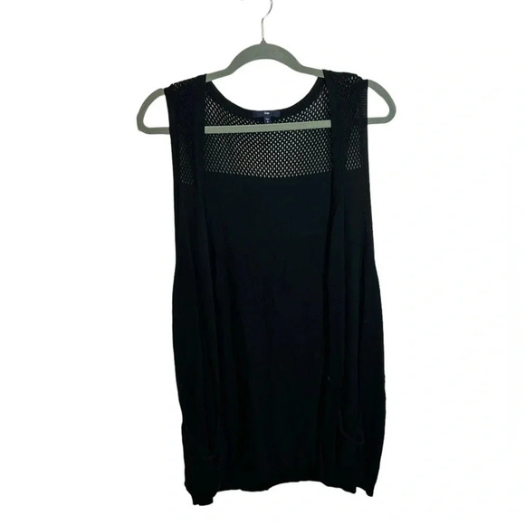 GAP OPEN FRONT BLACK SWEATER VEST - Picture 1 of 4